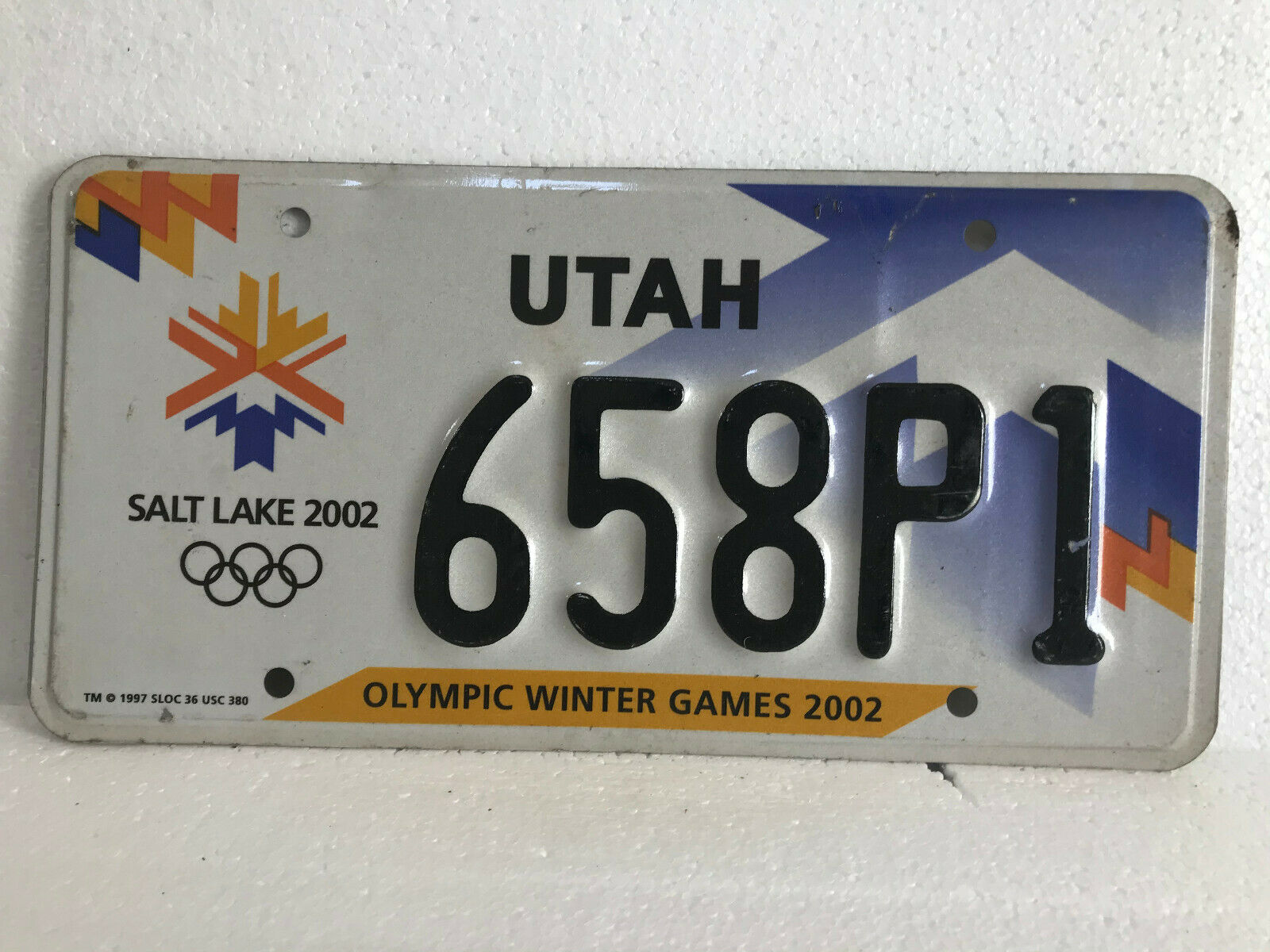 Utah License Plate - 2002 Salt Lake City Olympic Games
