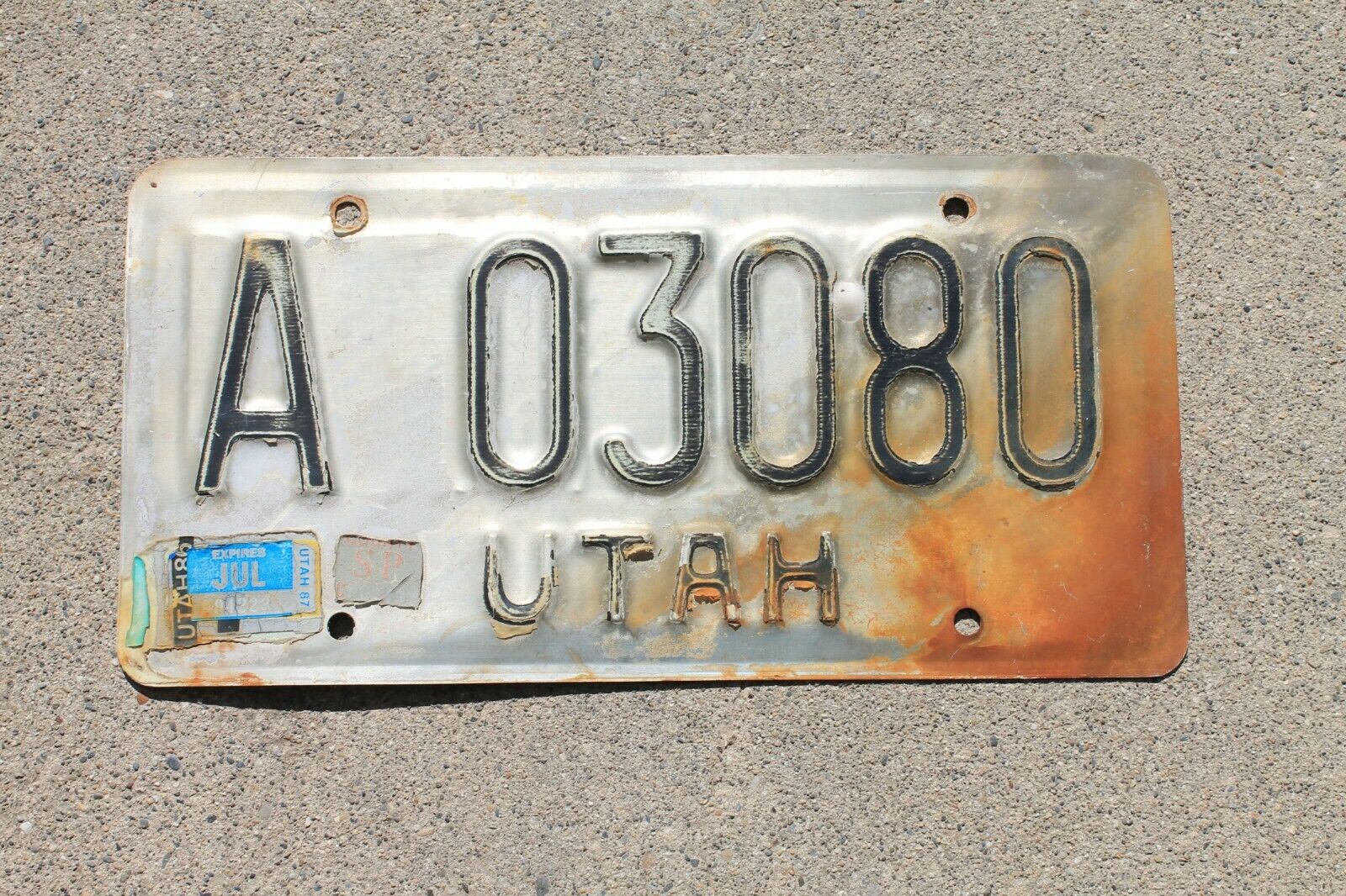 Vintage 1980's Utah License Plate