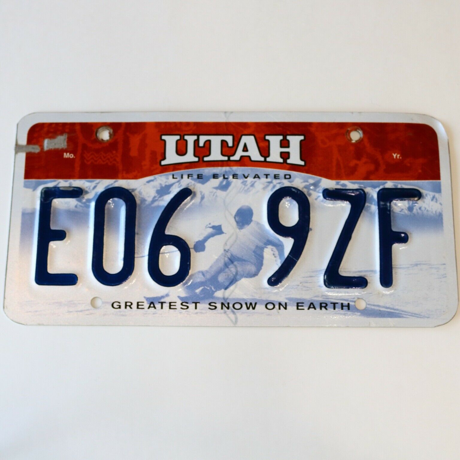 United States Utah Greatest Snow On Earth Passenger License Plate E06 9zf
