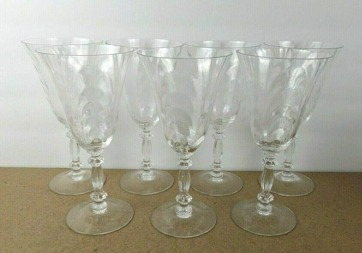 7 Cambridge Glass Caprice Crystal Water Goblets   (loc/a6)