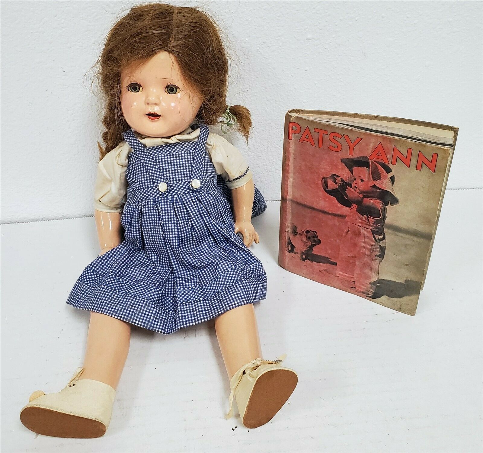 H135 Vintage 30/40's Arranbee Nancy Doll Composition 16" Tall W/ Patsy Ann Book