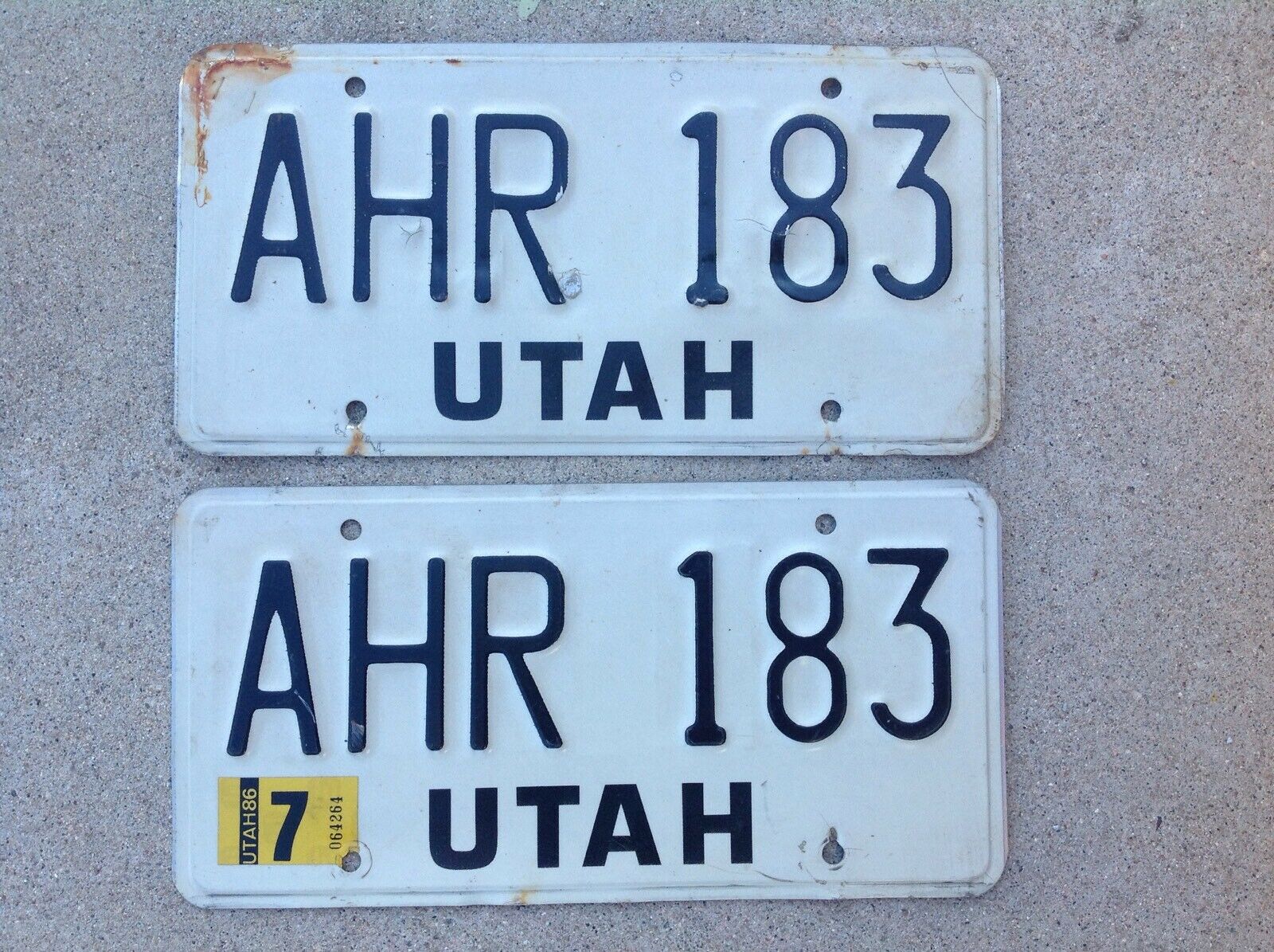 (2) - Matching Pair 1980's Utah License Plates