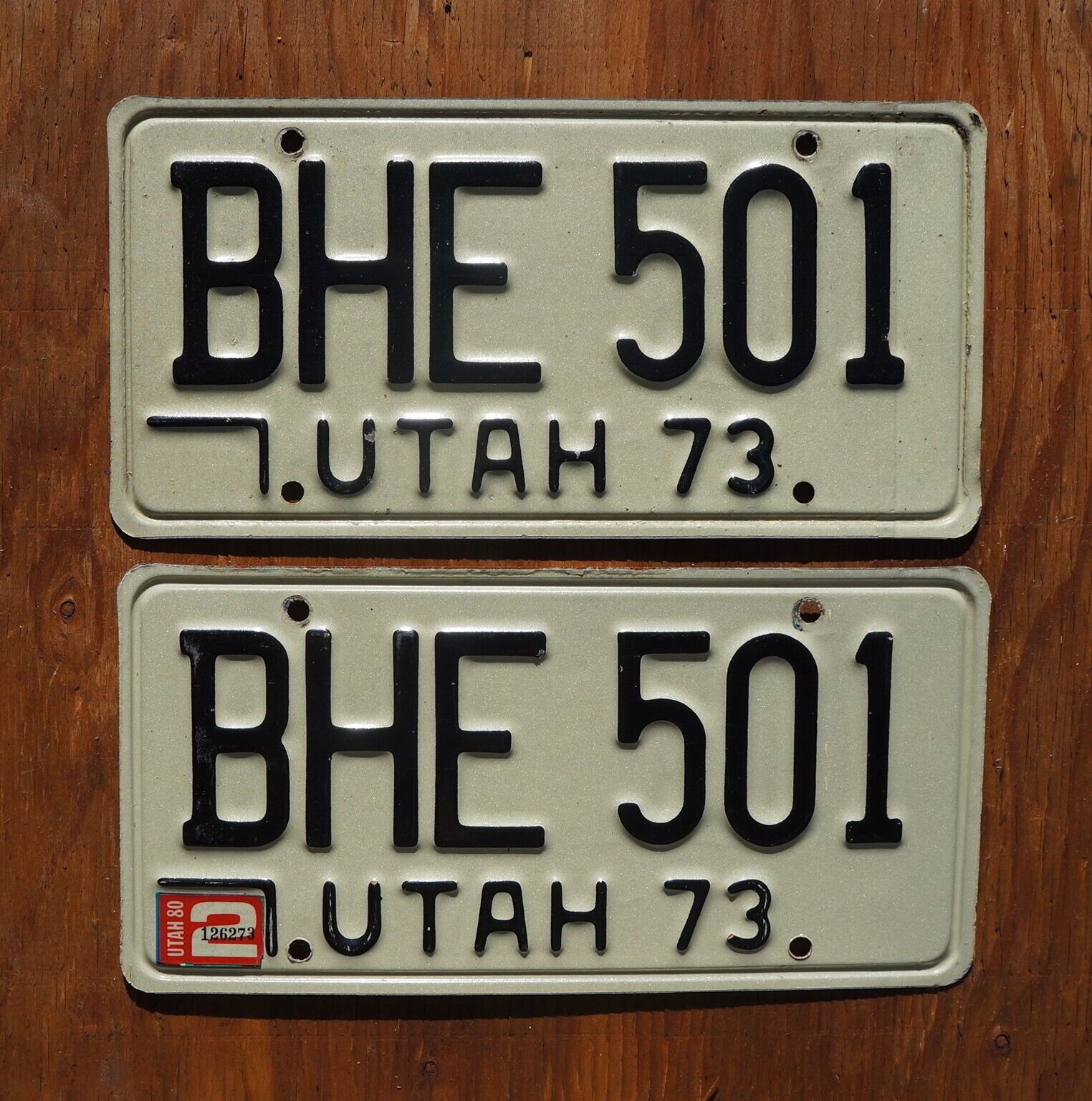 1973 - 1980 Utah License Plate Plates Pair / Set