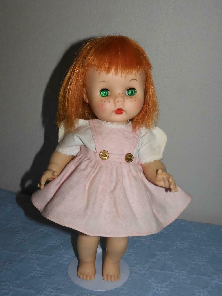 R&b Littlest Angel Lil Imp 1950's Doll Redhead W Freckles 10.5"  Darling Dress